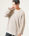フェイクレイヤード長袖クルーネックニット
