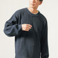 フェイクレイヤード長袖クルーネックニット