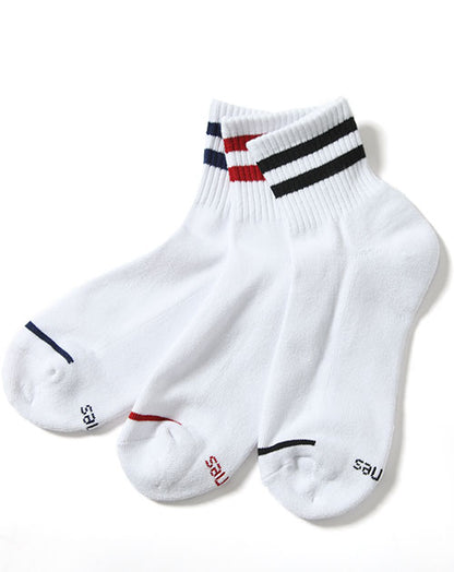 Hanes（ヘインズ）アンクル丈ライン入りソックス　3枚セット