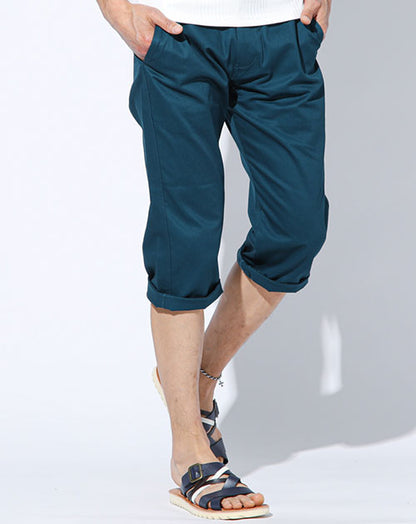 ツイル素材チノカラークロップドパンツ