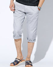 ストレッチツイル素材チノカラークロップドパンツ