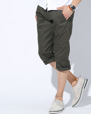 ストレッチツイル素材チノカラークロップドパンツ