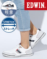 EDWIN(エドウィン)軽量設計PUレザーストレッチローカットスニーカー