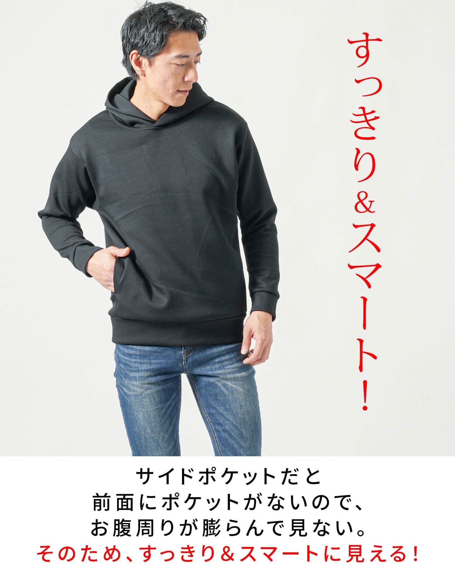 ダンボールニット素材長袖プルオーバーパーカー