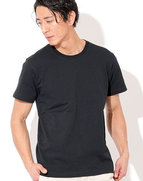 厚手7.1オンスクルーネックスーパーヘビーウェイト半袖黒Tシャツ Biz