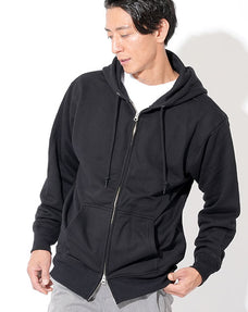 綿100％12.7オンスヘビーウェイト裏パイル地スウェットダブルジップパーカー