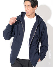 綿100%12.7オンスヘビーウェイト裏パイル地スウェットダブルジップパーカー Biz