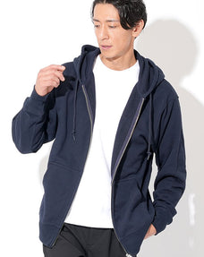 綿100％12.7オンスヘビーウェイト裏パイル地スウェットダブルジップパーカー