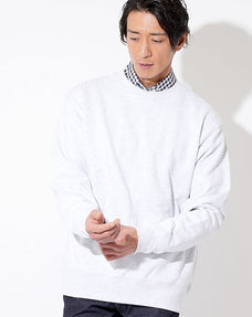 綿100％12.7オンスヘビーウェイト裏パイル地クルーネックスウェットトレーナー