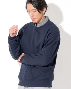 綿100％12.7オンスヘビーウェイト裏パイル地クルーネックスウェットトレーナー