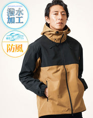 防風撥水加工切り替えマウンテンシェルパーカー