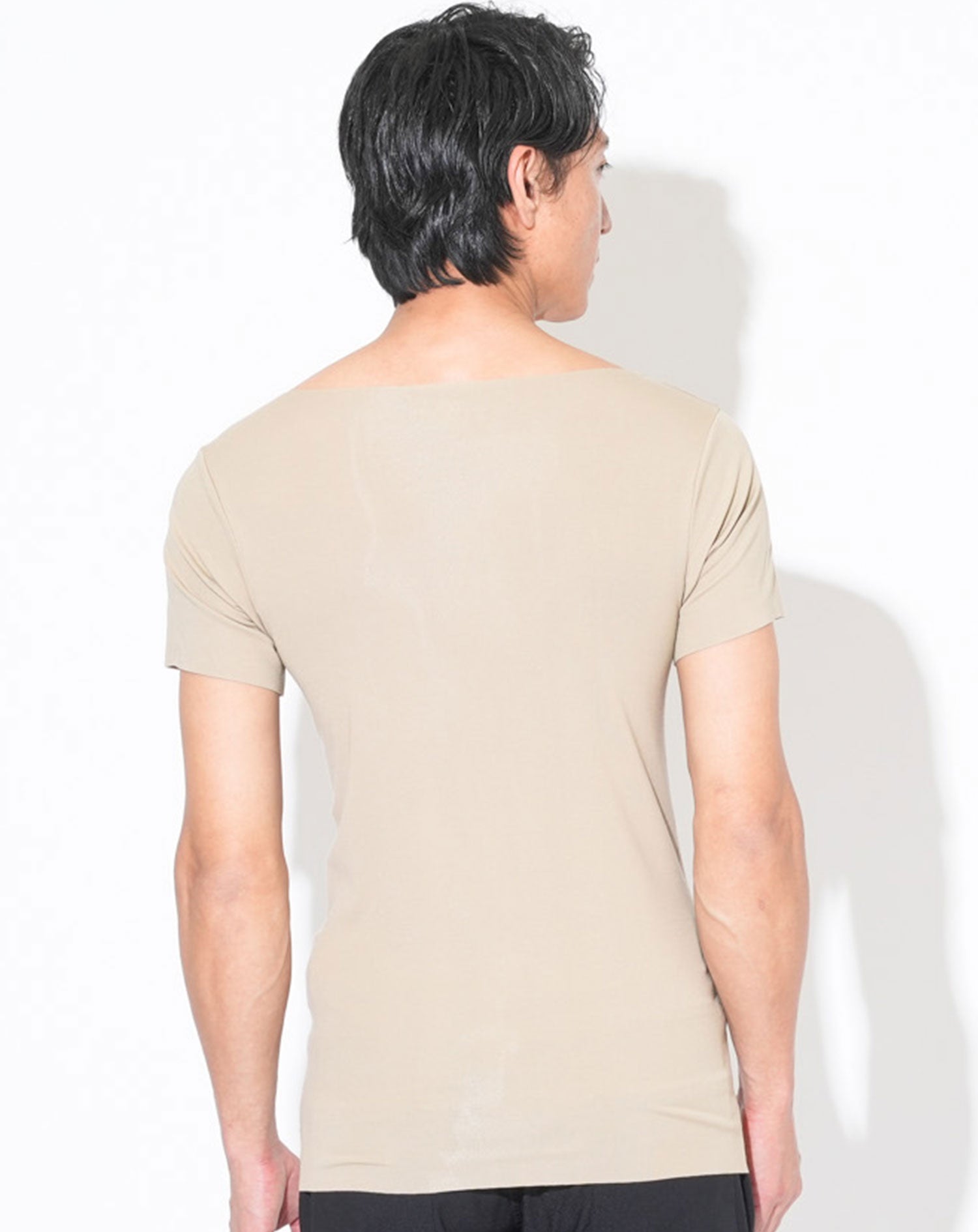 Tシャツ専用インナー　汗取りパット付きカットオフUネック短半袖Tシャツ