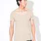 Tシャツ専用インナー　汗取りパット付きカットオフUネック短半袖Tシャツ