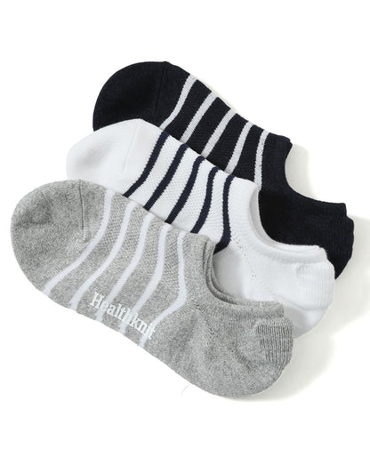 Healthknit パネルボーダーデザインソックス　3点セット