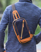 【上質なウール素材を使用した高級感抜群のボディバッグ!】ウール素材ジップデザインボディバッグ