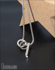 ダブルリングシルバーネックレス