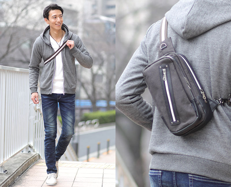 ジップデザインボディバッグ