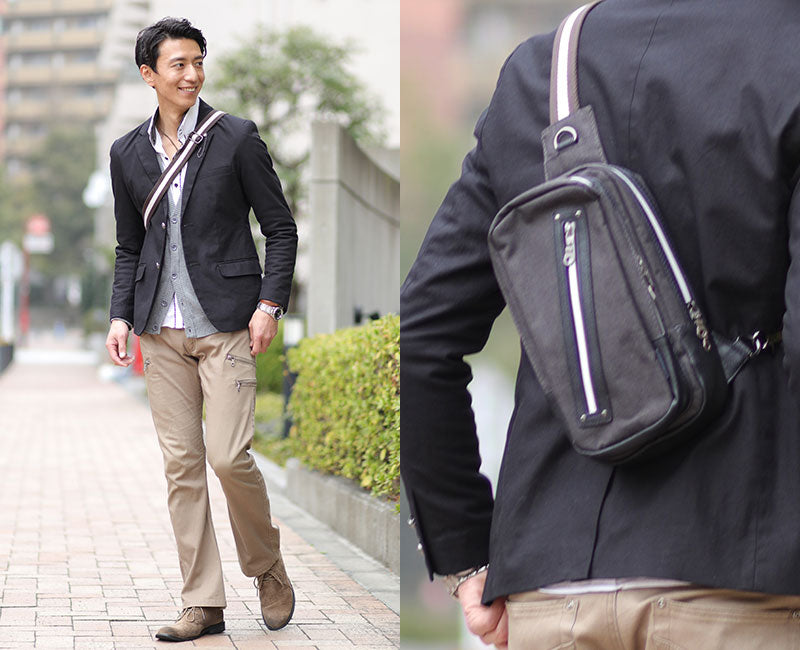 ジップデザインボディバッグ