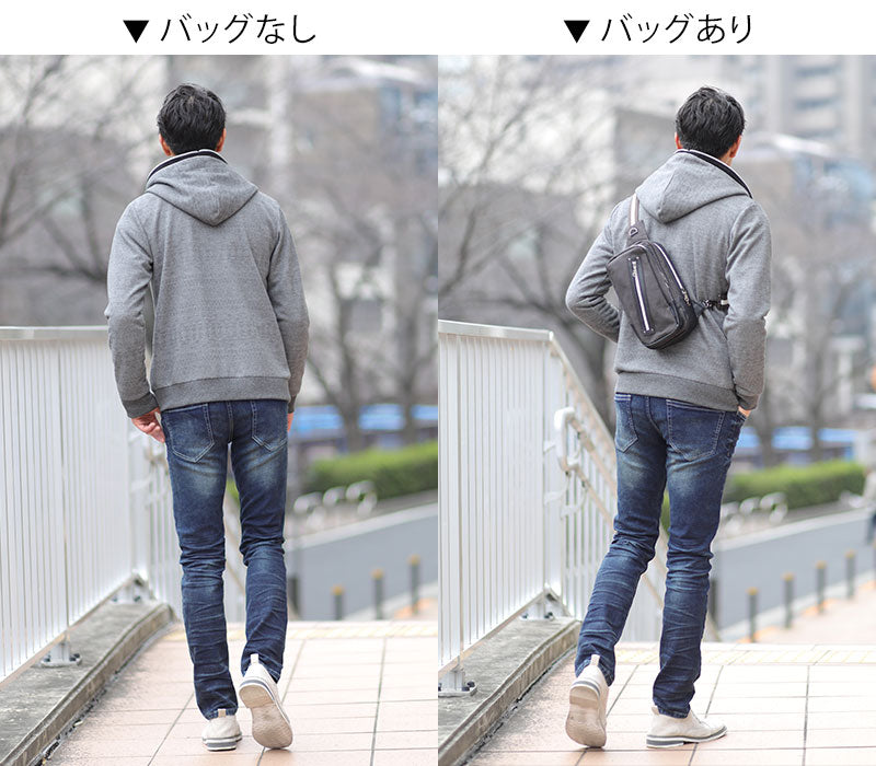 ジップデザインボディバッグ