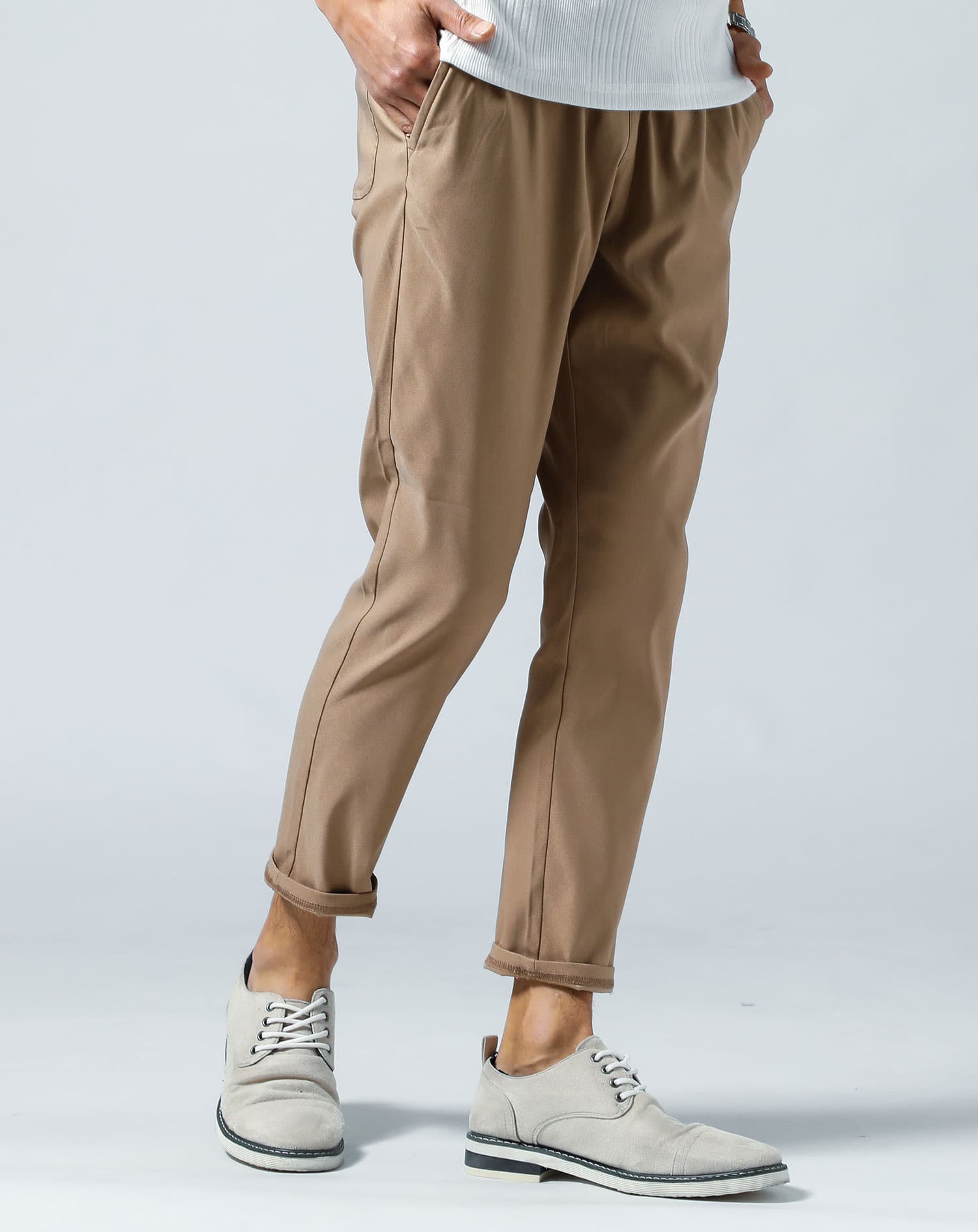 体型隠せる接触冷感スキニーストレッチアンクルパンツ