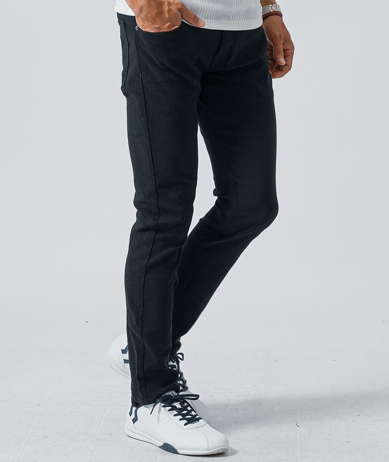 30代メンズ3点コーデセット　長袖ブルーチェックシャツ×白7分袖Tシャツ×黒スリムチノパンツ