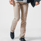 30代メンズ3点コーデセット　黒ノーカラージャケット×白長袖Tシャツ×ベージュスリムチノパンツ