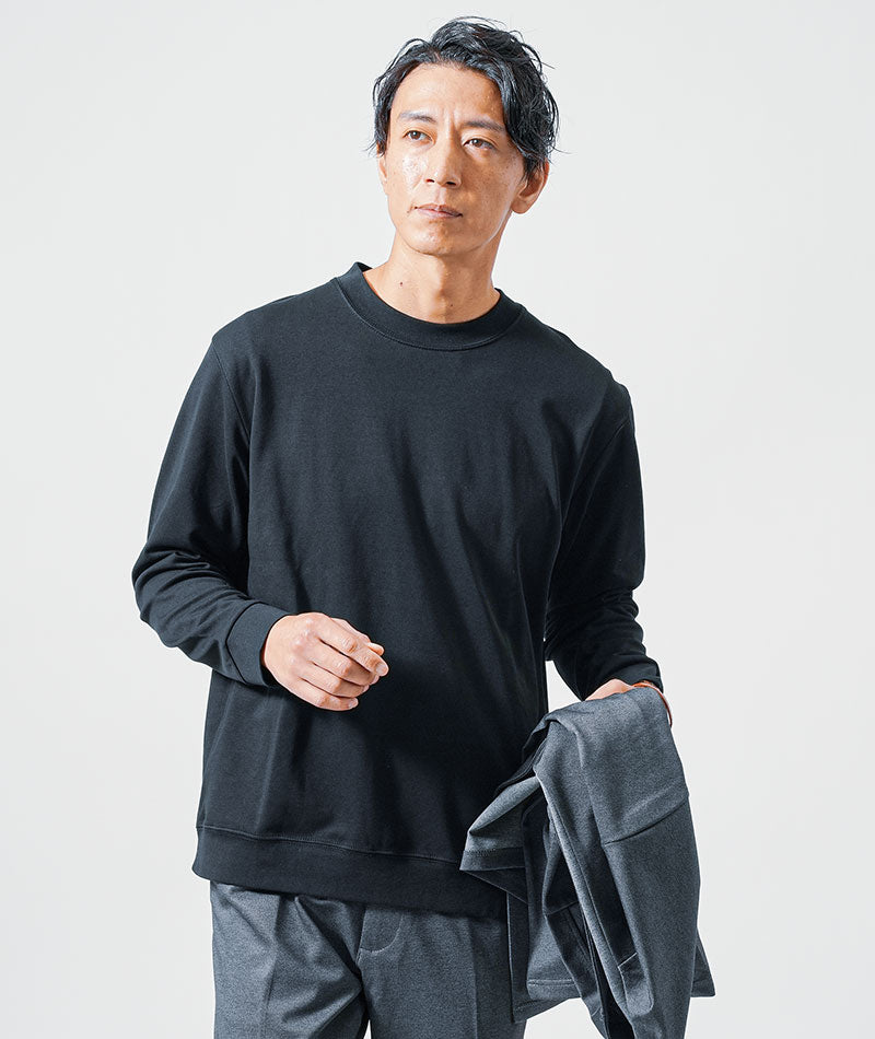 30代メンズ3点コーデセット　グレー長袖ノーカラージャケット×黒長袖Tシャツ×グレースリムスラックスパンツ