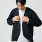30代メンズ3点コーデセット　黒長袖ノーカラージャケット×白長袖モックネックTシャツ×グレースリムチノパンツ