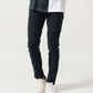 30代メンズ3点コーデセット　インディゴデニムジャケット×白長袖Tシャツ×黒スリムチノパンツ