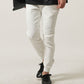 30代メンズ夏の3点コーデセット　黒半袖Tシャツ×黒5分袖プルパーカー×白スリムアンクルチノパンツ