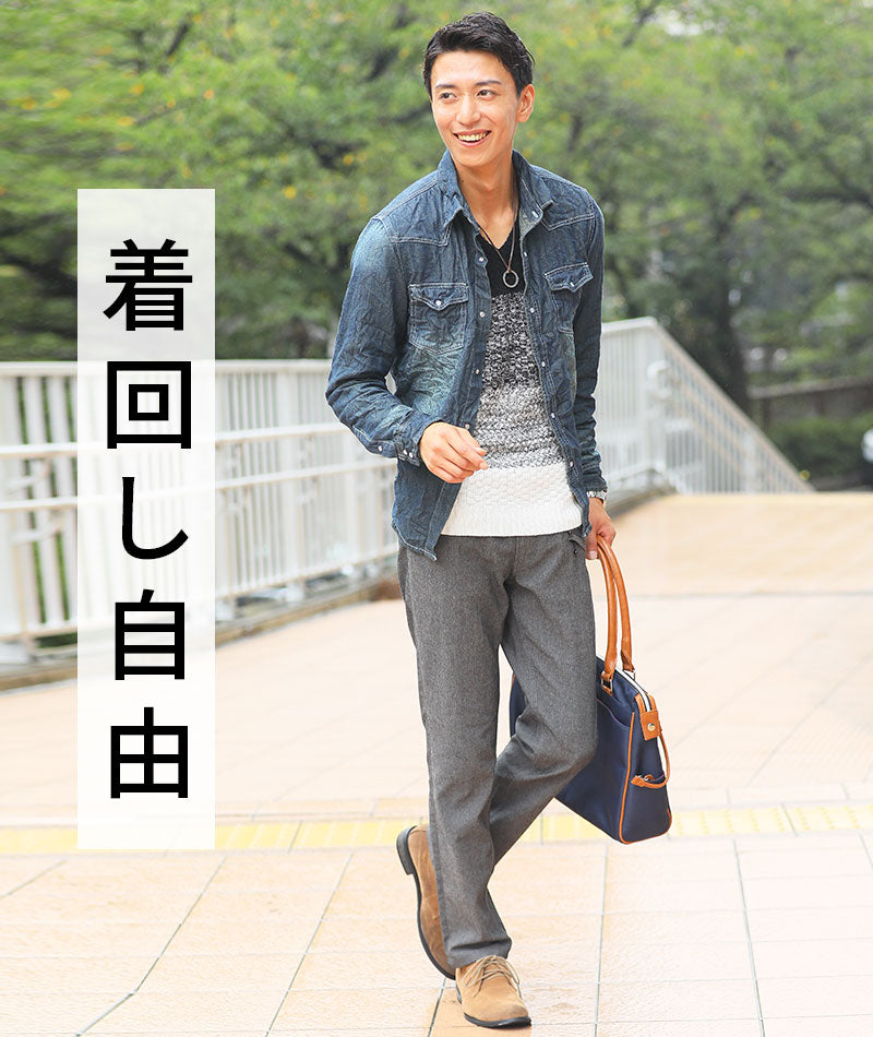 ケミカルウォッシュシワ加工デニムシャツ