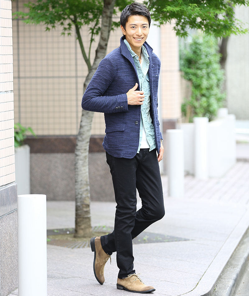 ケミカルウォッシュシワ加工デニムシャツ