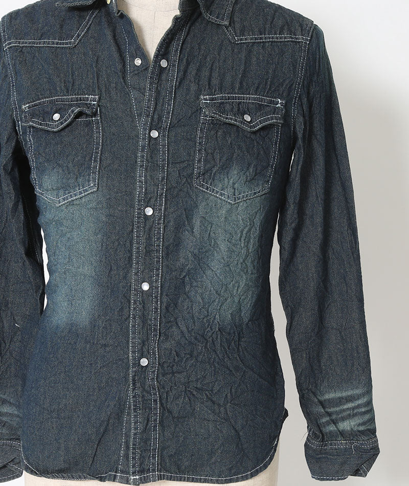 デニムシャツ メンズ ちょいワル ちょい悪 イケオジ