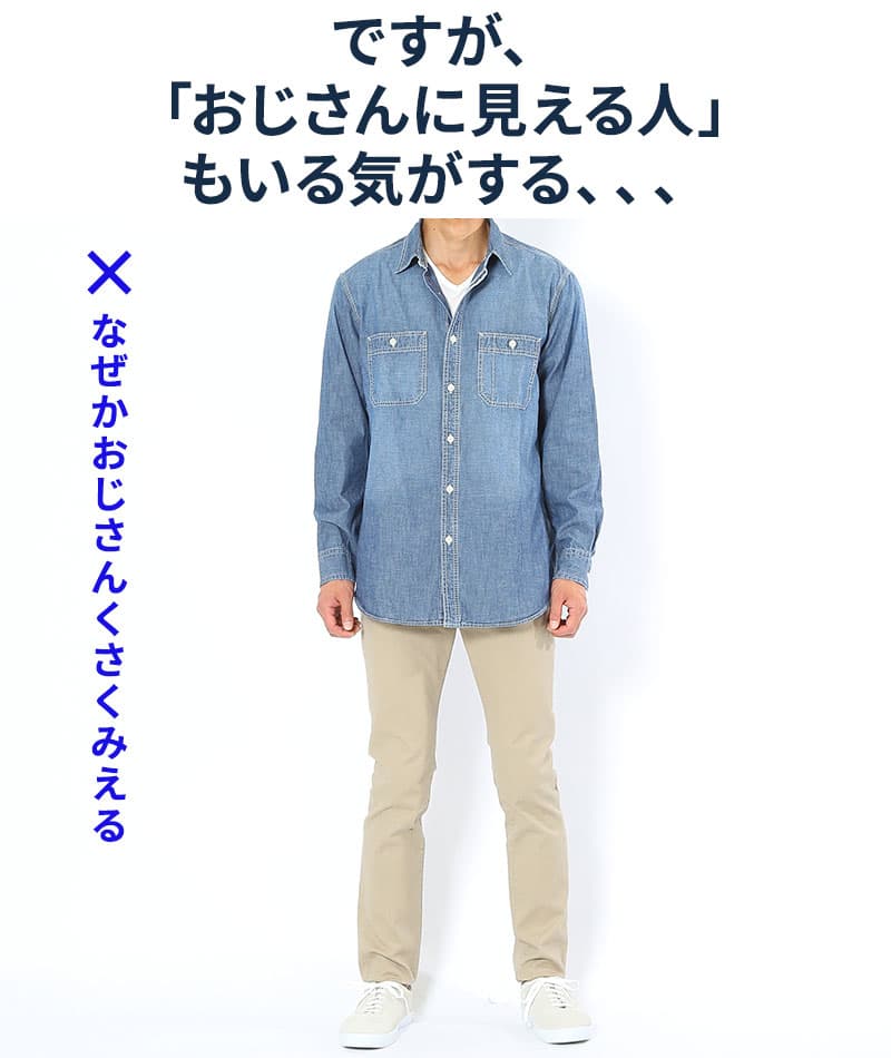７分袖ケミカルウォッシュデニムシャツ