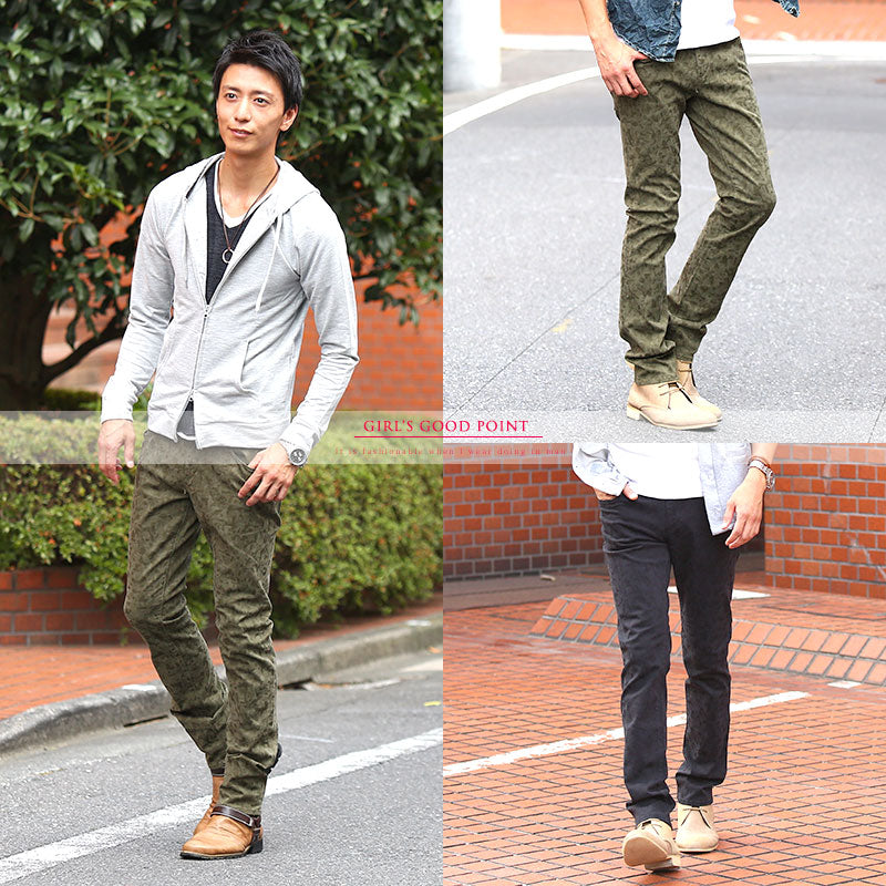 カモフラ柄スキニーパンツ