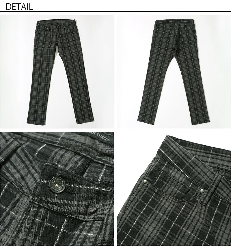 美シルエットチェックデザインストレッチパンツ ｜ メンズファッション