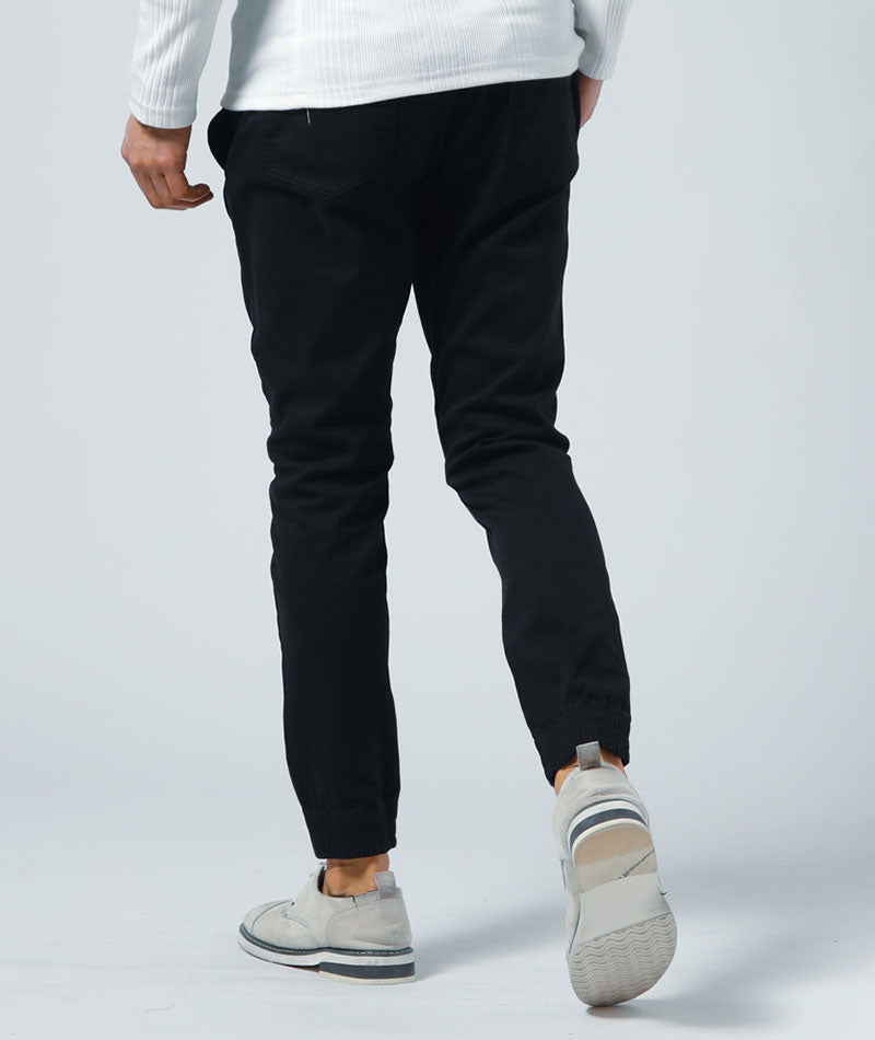 サテンストレッチ素材裏起毛チノジョガーパンツ ｜ メンズファッション