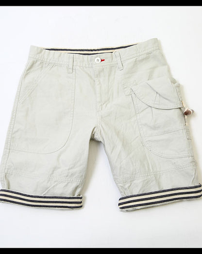 裾ボーダーガーデニングポケットショートパンツ