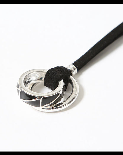シャムドゥ紐ダブルリングデザインネックレス