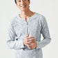 ランダムテレコ素材スリムフィット長袖ヘンリーネックＴシャツ