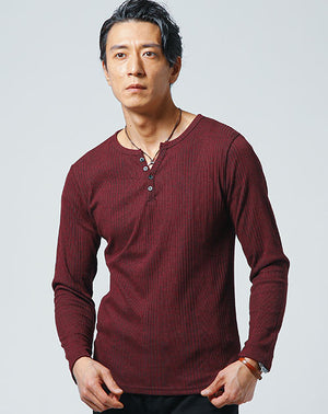 ワインヘンリーネックTシャツ