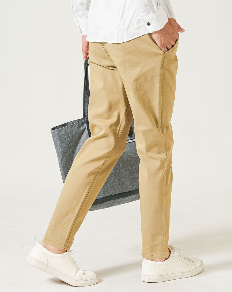 厚手生地ストレッチテーパードチノパンツ