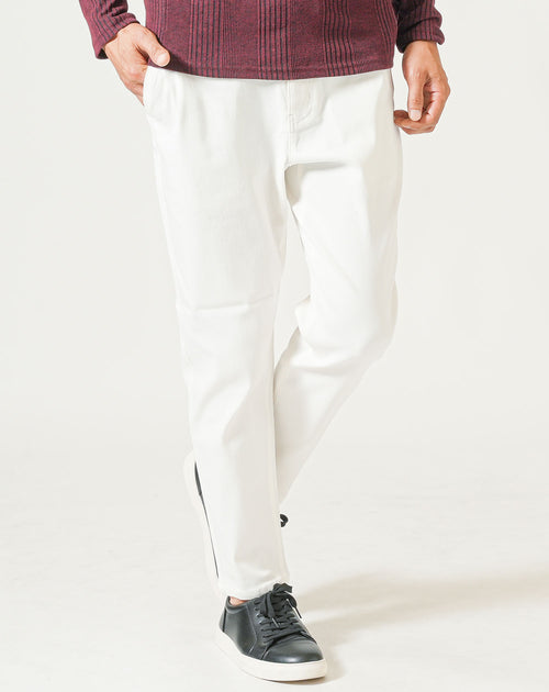 厚手生地ストレッチテーパードチノパンツ