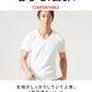 厚手生地スリムフィットストレッチ半袖VネックTシャツ