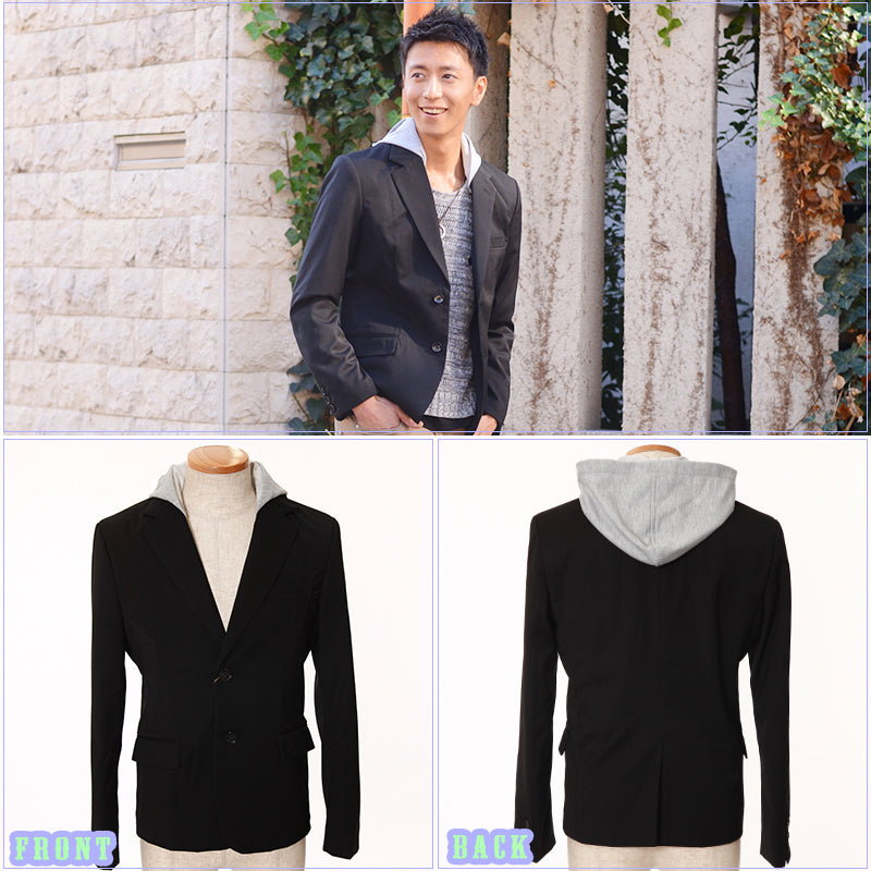 フード付き美シルエット2ボタンテーラードジャケット