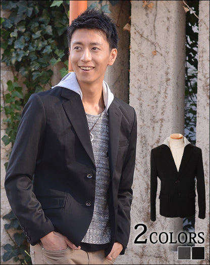 フード付き美シルエット2ボタンテーラードジャケット