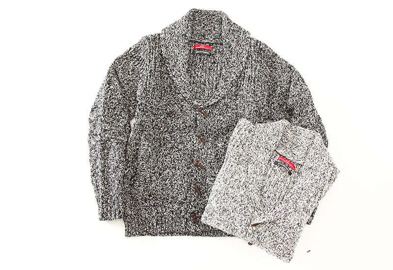 ウール混ショールカラーカーディガン