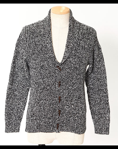 ウール混ショールカラーカーディガン