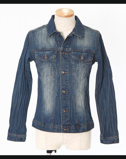 シワ加工デニムジャケット