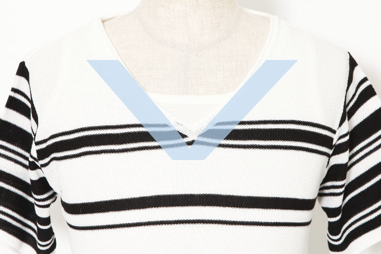 ランダムボーダーサマーニット×タンクトップ　２点セット